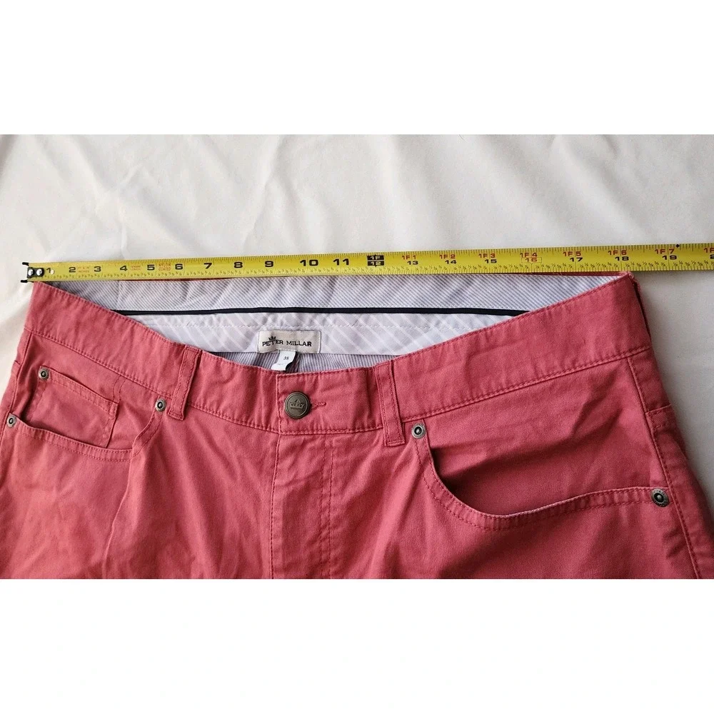 Peter Millar‎ Pima Cotton Dress Pants Cape Red Flat Front Size 38